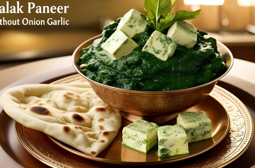 Palak Paneer Without Onion Garlic(Jain Palak Paneer)